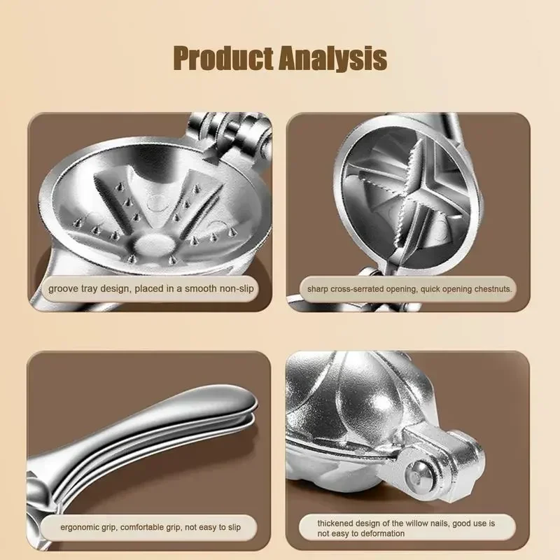 Chestnut Opener Machine Stainless Steel Quick Clip Walnut Pliers Chestnut Sheath Cutter Nut Cracker Sheller Kitchen Tool