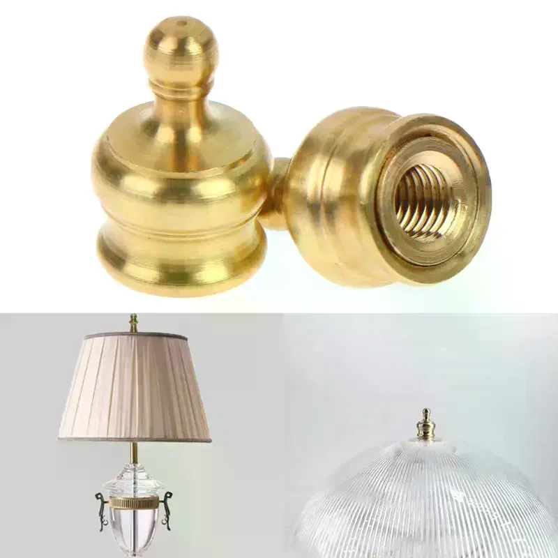 /TPz/Solid Brass Lamp Shade Top Decoration Screw Cap Nuts With Reducing Adapter For Table Lamps Floor Lamps 2Sets