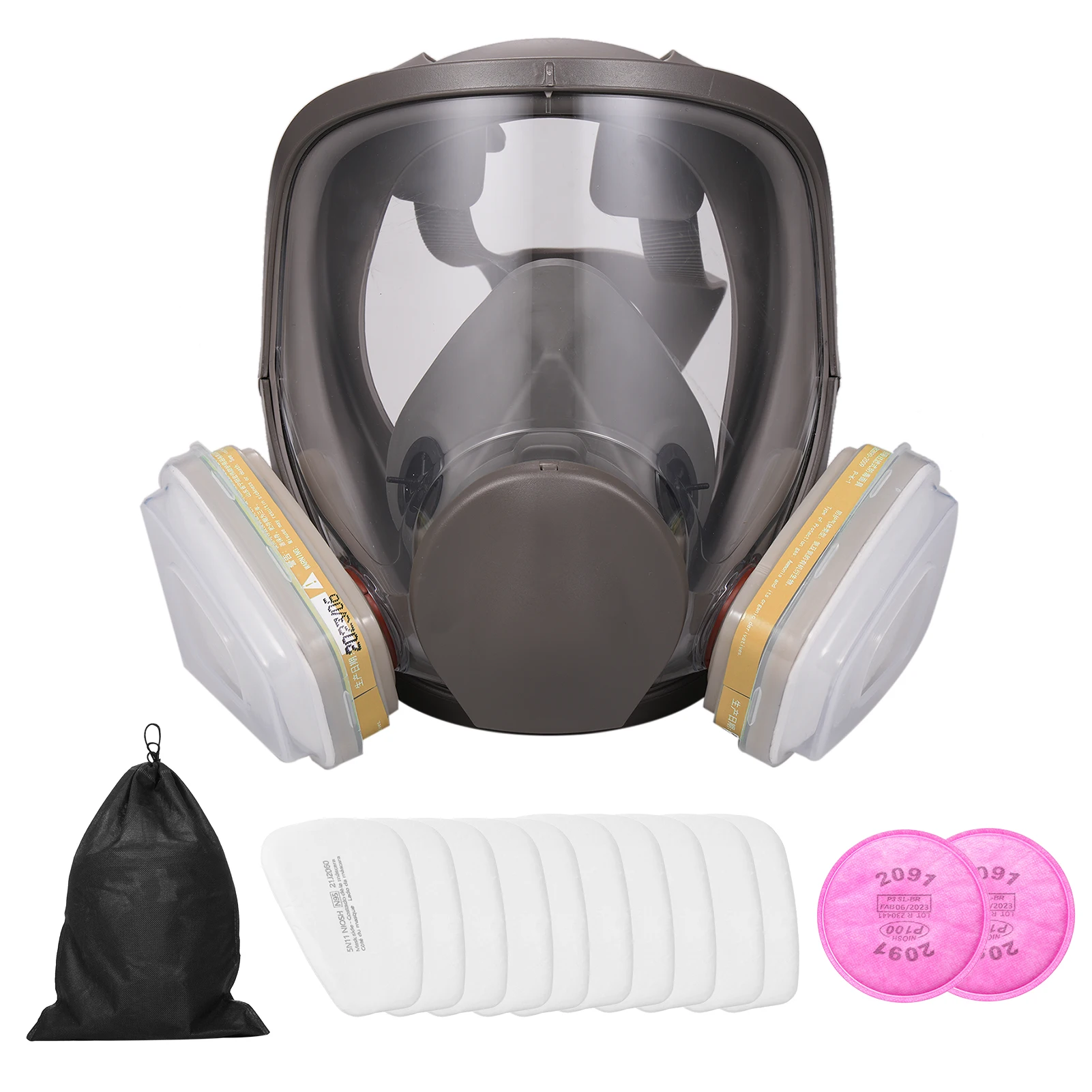 6800 Reusable Full Face Respirator 18 in 1 Gas Cover for Painting Machine Polishing Welding and Other Work Protection