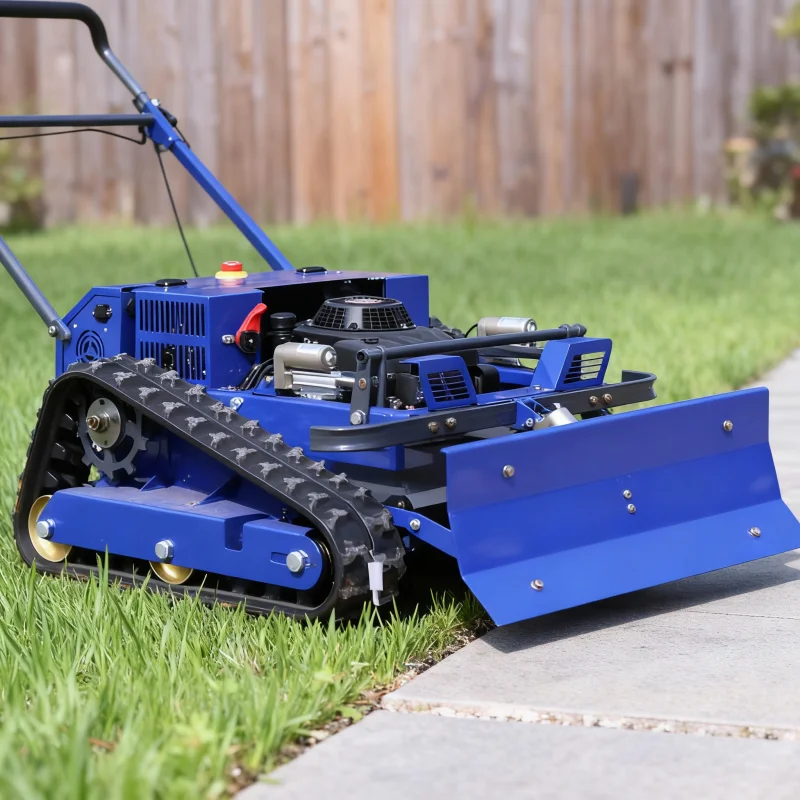 

Самоходная гусеничная конструкция по индивидуальному заказу. Сертифицированный CE робот для кошения газонов с дистанционным управлением — новый дизайн, ширина резки 550 мм.