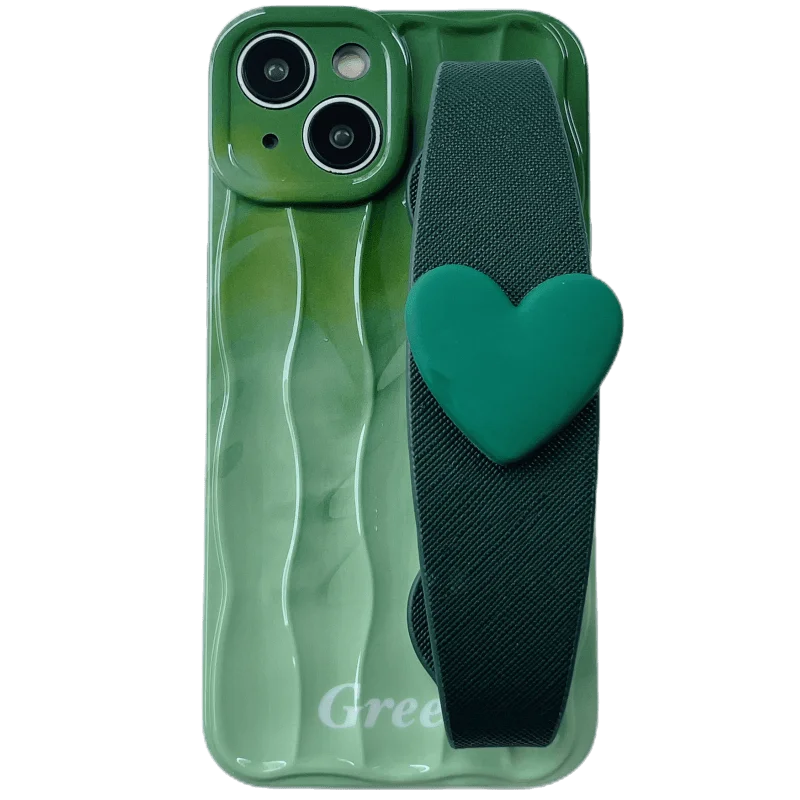 ฤดูร้อนใหม่สีเขียวสําหรับ Apple 15 PRO MAX เคสโทรศัพท์ iPhone 14 กรณี 13 Pro Love wristlet 12 PROMAX สามารถพกพา 15 crossbody 12 Pro
