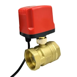 DN15 DN20 DN25 DN40 IP65 Waterproof Motorized Ball Valve Big Torque Metal Motor Brass Electric Ball Valve 3-Wire or 2-Wire