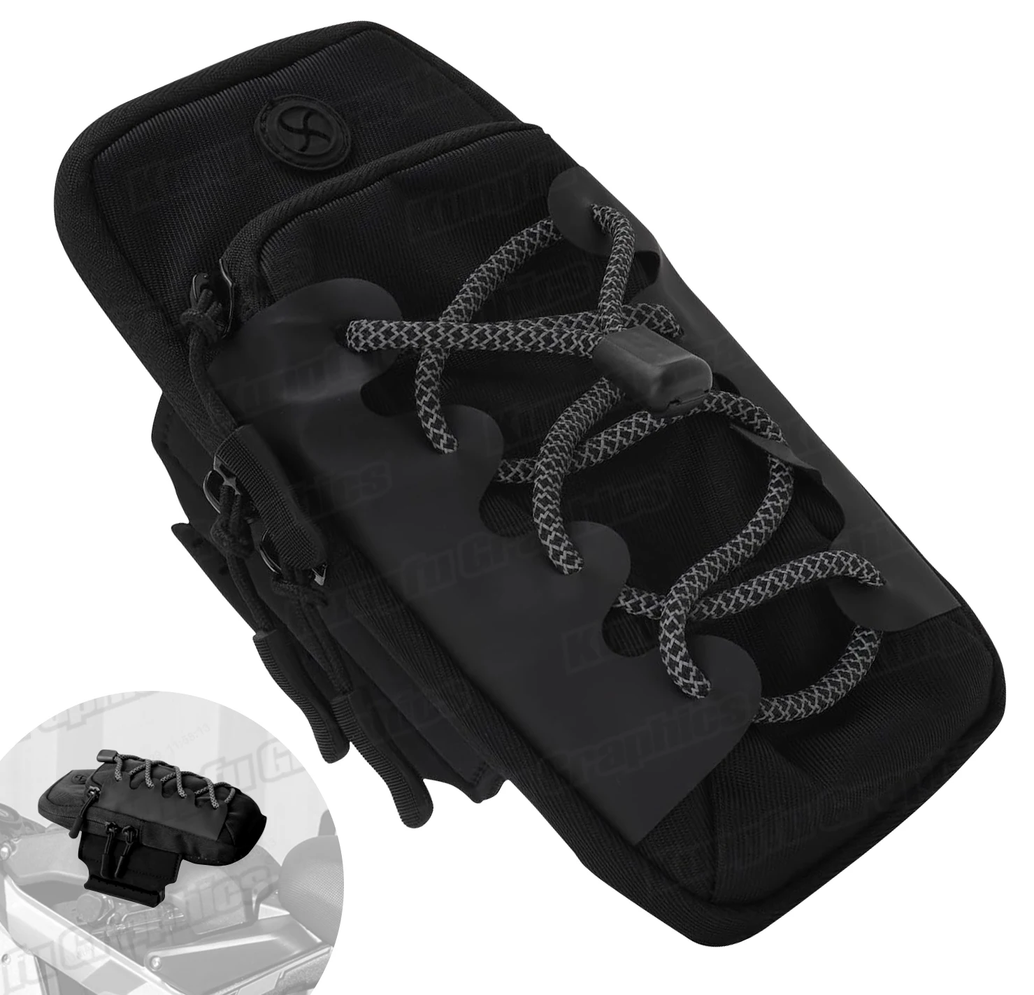 

Motorbike Storage Accessory Pouch for Light Bee X /Segway X160 X260 Front Frame Storage Bag Waterproof Saddlebag , Black