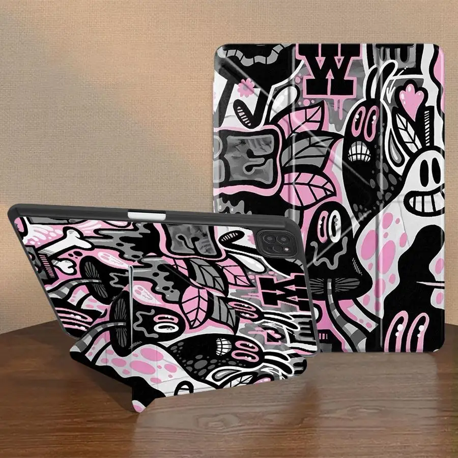 Pink Graffiti Pattern Tablet Case For iPad Mini 6 7 Pro 11th 10th 9th 8th 7th 12.9inch 2025 Air 4 5 M3 M2 1 2 M4 11inch