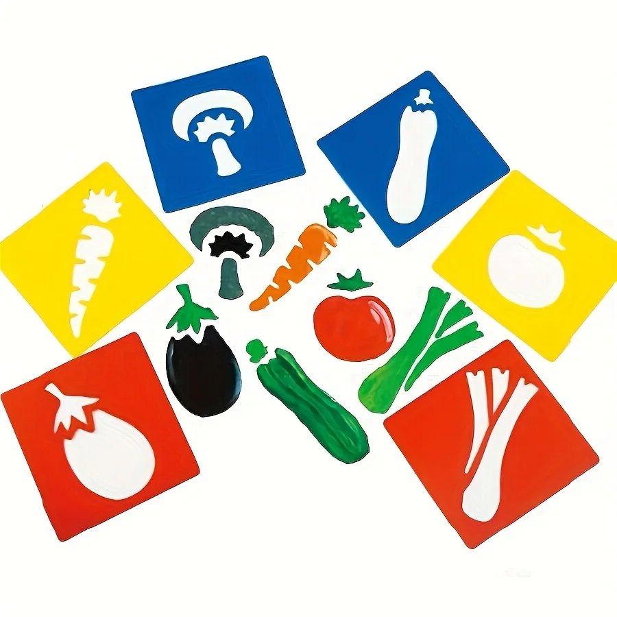 6/10/20pcs Animal Fruit Car Random Design Hollow Stencil Templates Doodle Coloring Art Set Reusable Drawing Practice JXB