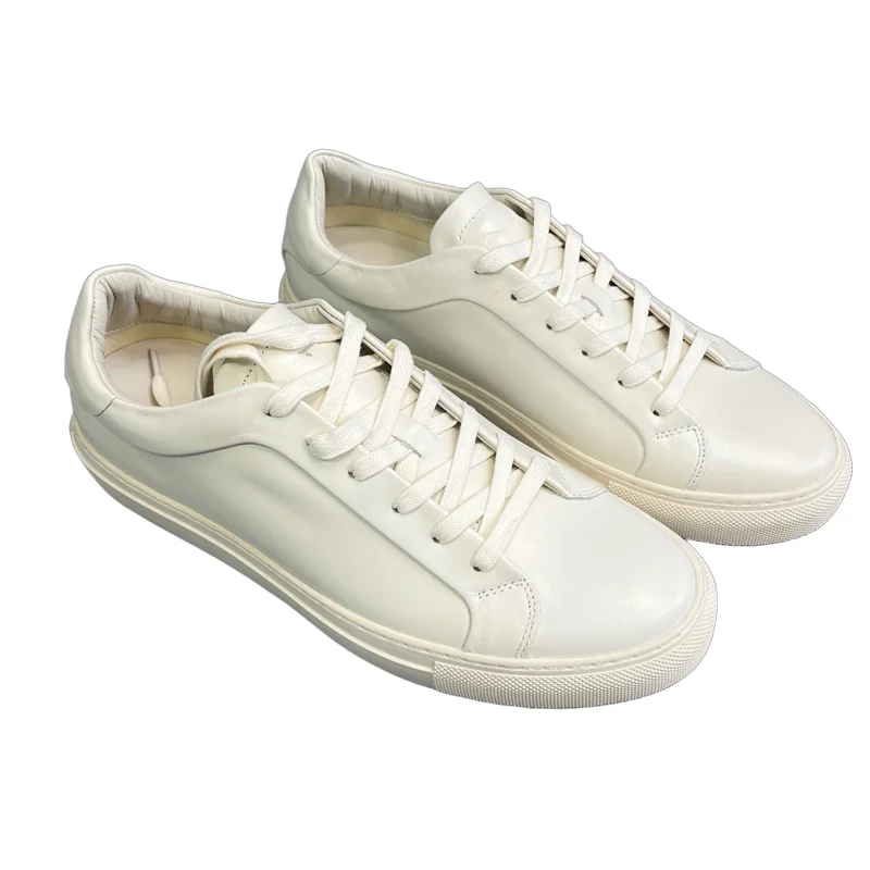 

Withered British Men's Casual Beige Vulcanized Shoes Man Genuine Leather Breathable Comfortable Sneakers Shoes Men 39-44
