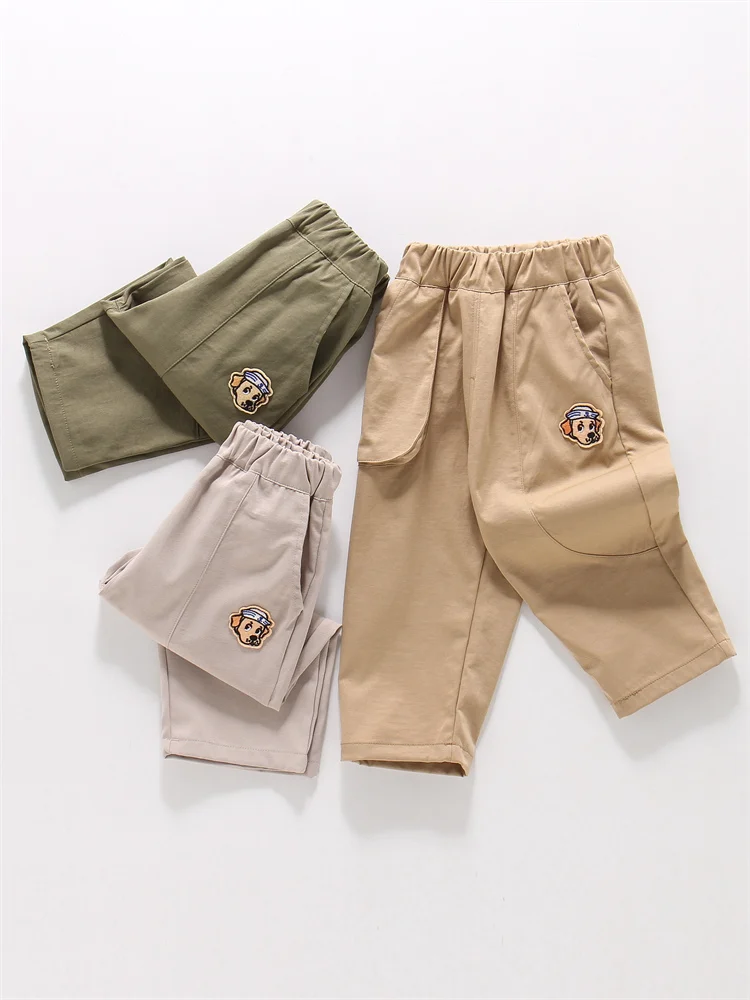 

Cool Dry Casual Work Pants for Boys Spring Summer Faionable Baby Long Pants Trendy Children's Straight Leg Pants