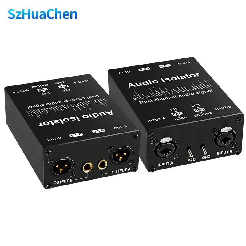 Dual Channel Audio Isolator，Audio Noise Filter Noise Suppressor Isolator Live Broadcast Mixer Audio Signal Noise Reducer