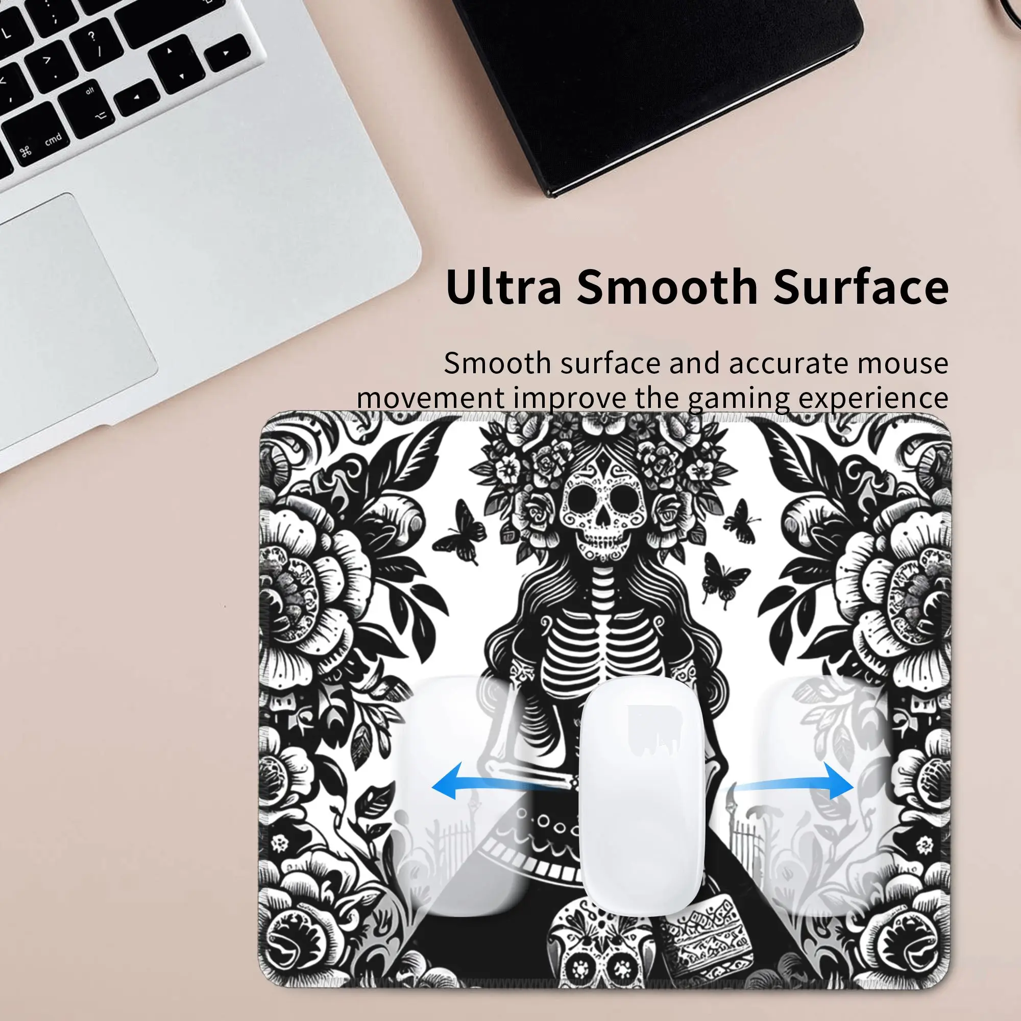 Mexican Catrina Girl Day Of The Dead Sugar Skull Mouse Pad Computer Keyboard Mouse Mat PC Laptop Desk Mat Accessories Table Mats