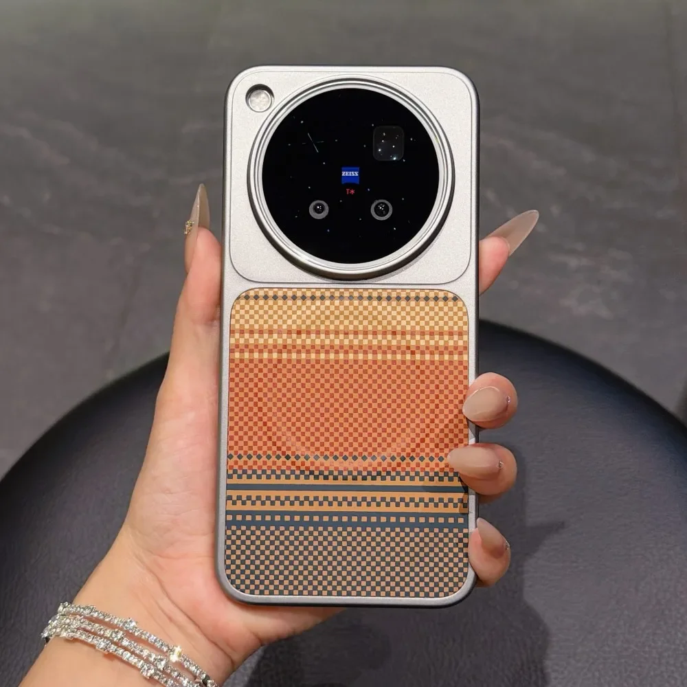 Fashionable Carbon Fiber Textured Hard Phone Case for VIVO X500 Pro Max X300 Ultra X200 S Pro for Magsafe Wireless Charging Case