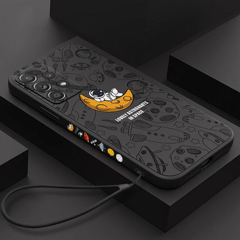 Luxury Ice Cream Smile Face Case for Samsung Galaxy A12 A32 A51 A71 A52 A72 A50 S20 FE S21 Plus S22 Ultra Square Silicone Cover