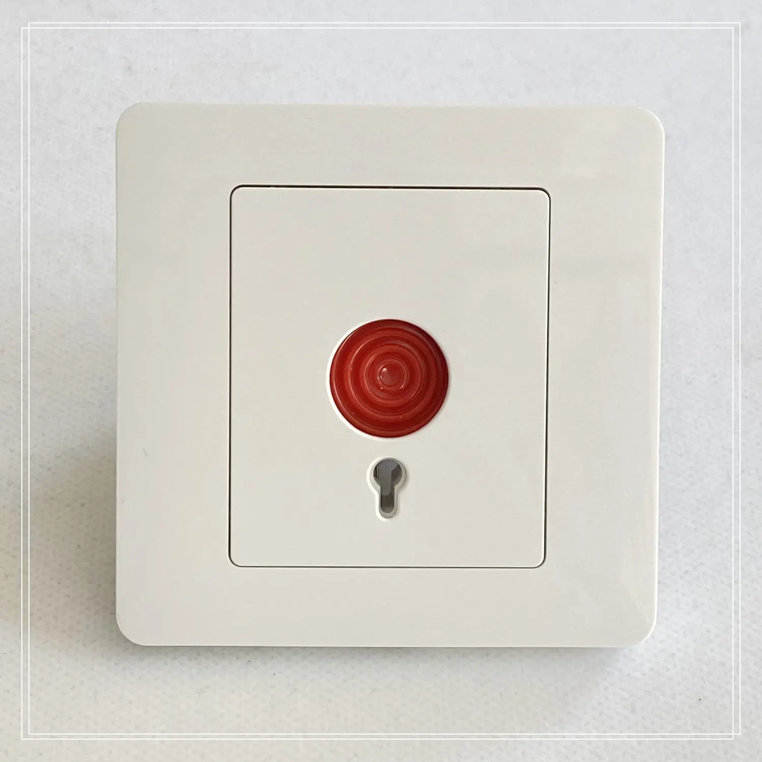 86*86mm White Emergency Exit Button with Key Reset Fire Alarm Emergency Switch for Access Control Security System