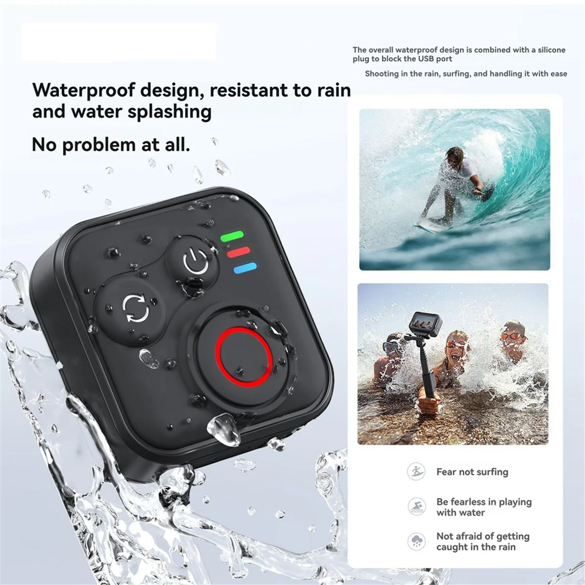

2025+Wireless Bluetooth Remote Control with Wrist Strap for X5/X4/ Pro Hero 13-8 Series Action Camera