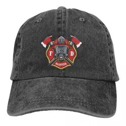 Red And White Fire Department Volunteer Baseball Cap Men Hats Women Visor Protection Snapback Fireman Fire Rescue Caps