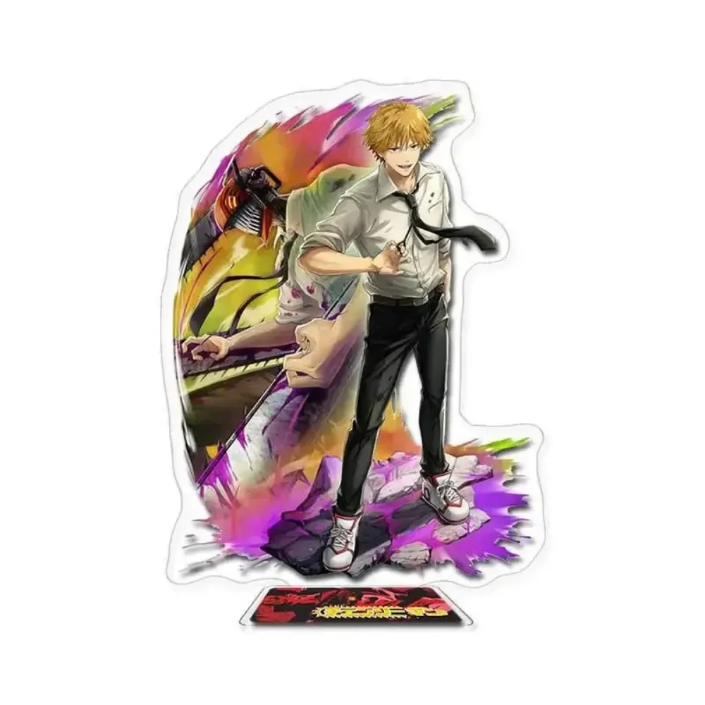 Anime Chian Stand Model Plate Standing Denji Power Angel Makima Figurine Transparent Acrylic Standee Holder Fan Collect Gift