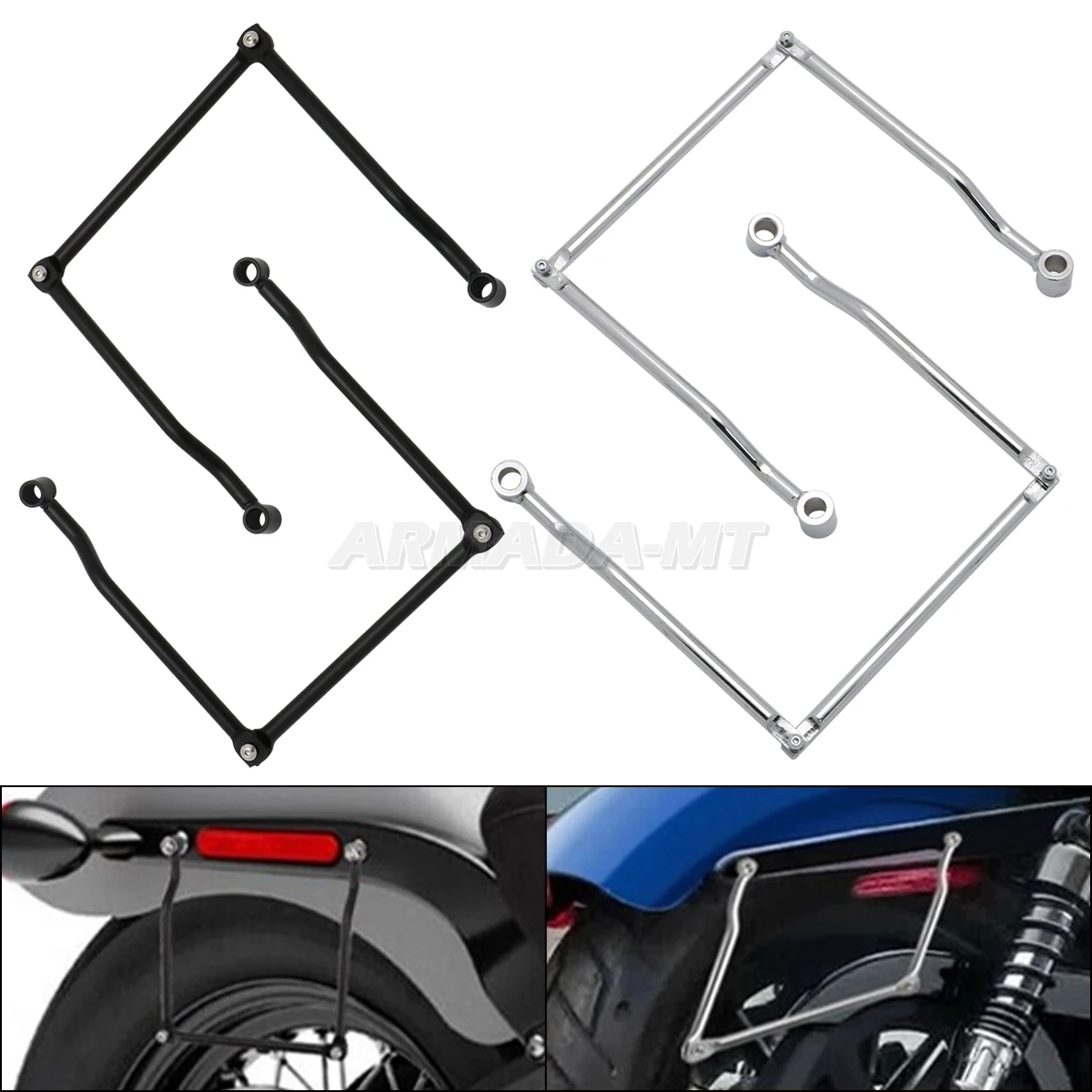 Motorcycle Adjustable Saddle Bag Support Bars Mounts Bracket Side Luggage For Honda VTX1300 VTX1800 Fury Steed VLX400 VLX600