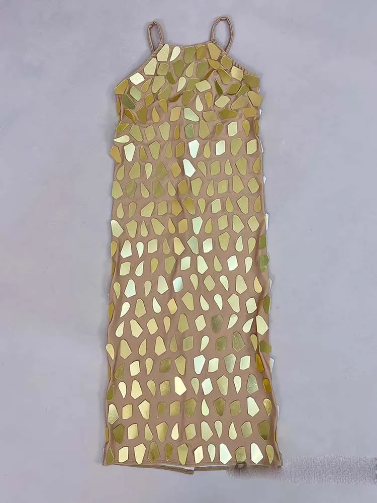Robe élastique à bretelles Sexy à paillettes de haute qualité, vêtements personnalisés pour femmes, nouvelle mode 2025