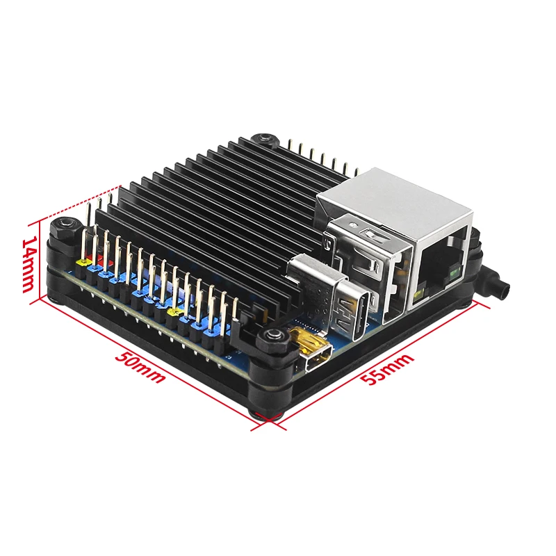 Orange Pi-Boîtier en alliage d'aluminium, dissipateurs de chaleur en silicone, alimentation en option pour OPI ontari3, CPU RAM