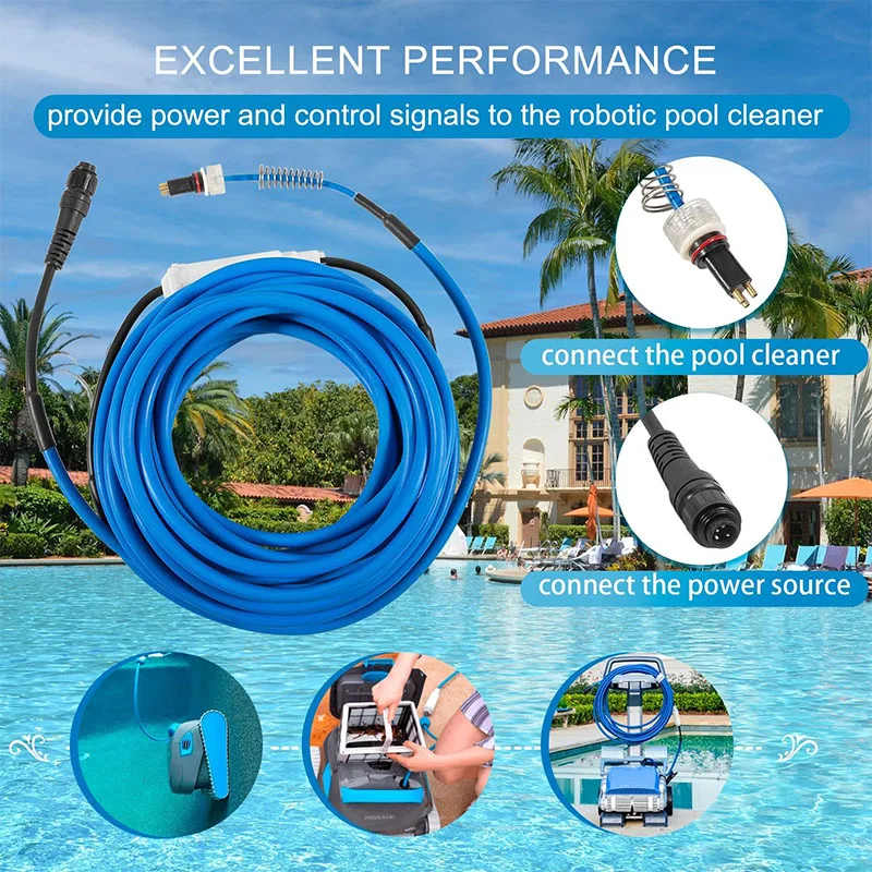 9995872-DIY Cable and Swivel Assy 3-Wire 18M/60FT Replacement for Dolphin Premier, Triton, DX4, DX5+S, DX6 Robotic Pool Cleaner