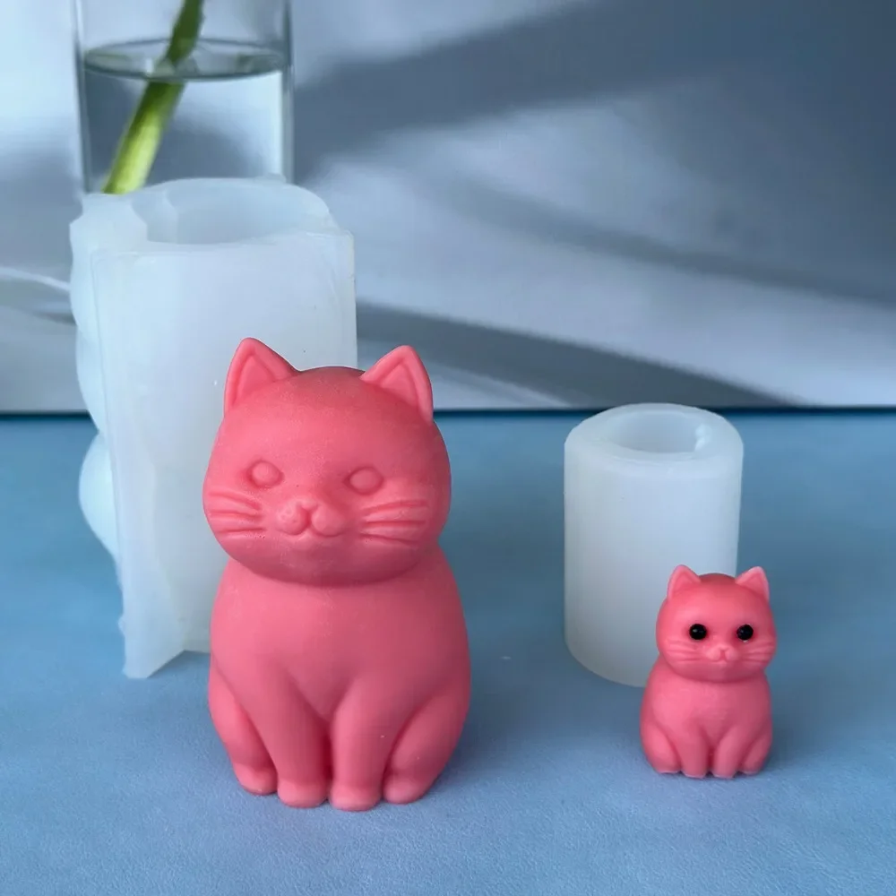 DIY Handcraft 3D Chubby Cat Silicone Mould For Candle Soap Gypsum Aromatherapy Making Cute Home Ornament Gift