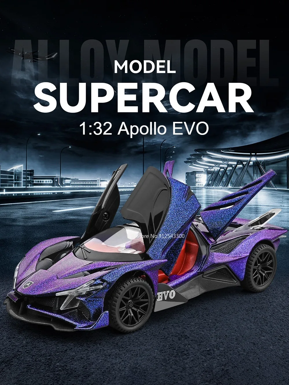 Maßstab 1:32 Apollo EVO IE Automodell Spielzeug Metalldruckguss Zurückziehen Super Cars Türen Geöffnete Fahrzeugmodelle Beste Geschenke für Kinder – Detail 1