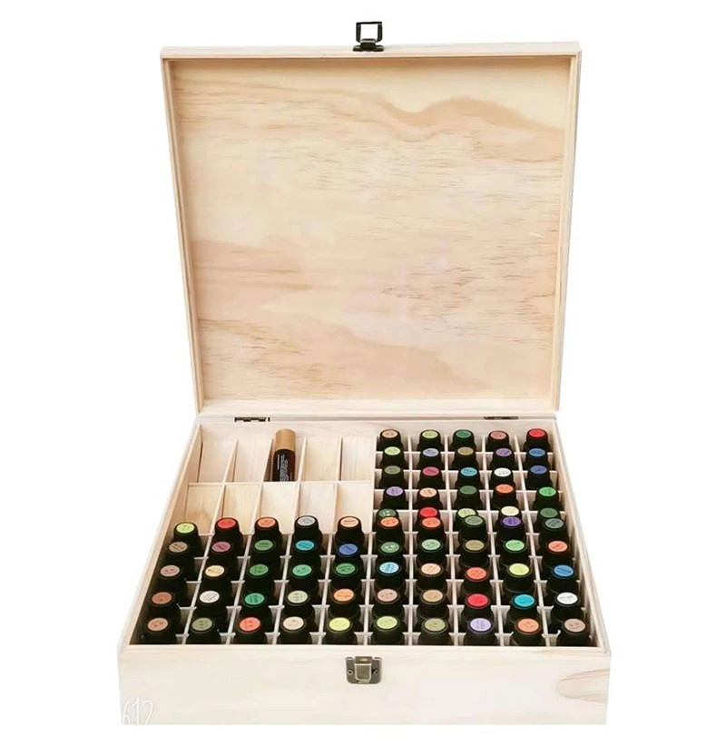 

Essential Oil Storage Wooden Box 85 high-capacity Compartment Storage Box essential oil display stand wooden platform