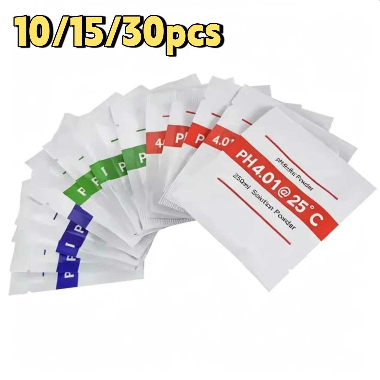 10/15/30pcs Set PH Standard Solution for pH Meter Calibration Powder Pack PH4.01 PH6.86 PH9.18 Lab Test Chemical Reagent