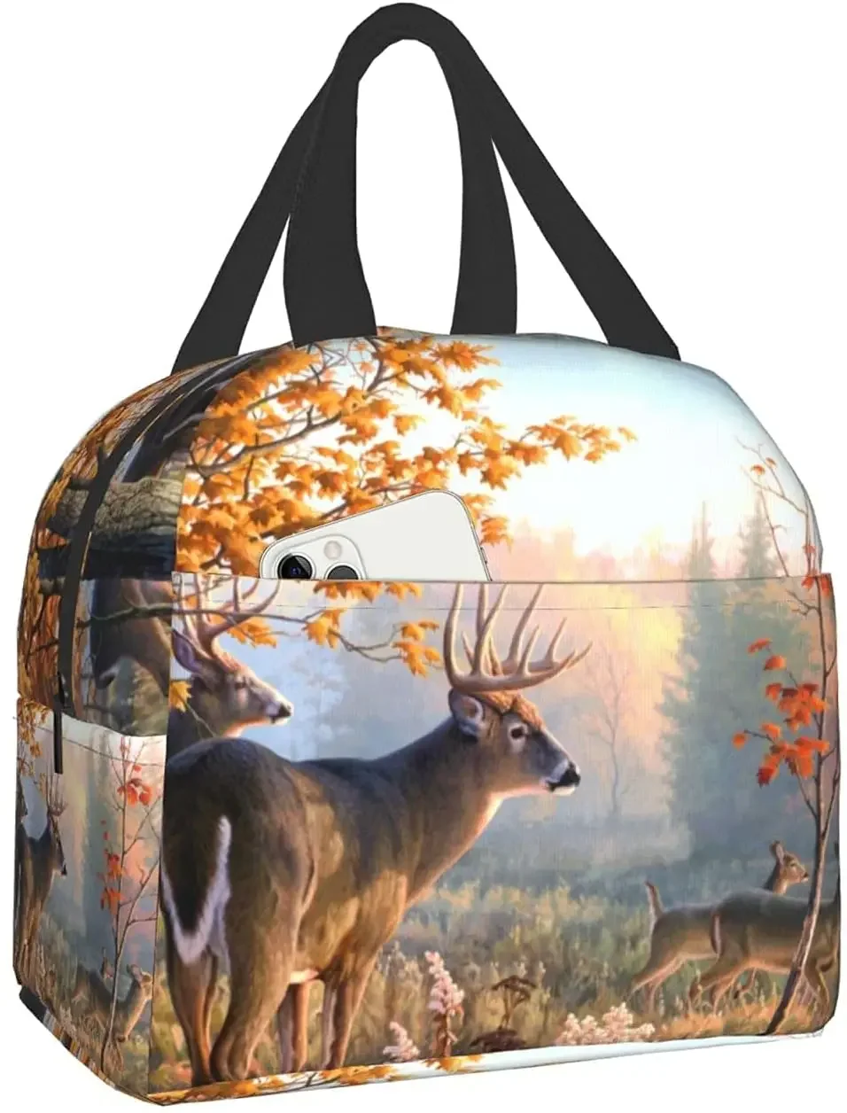 

Deer Lunch Bag Cooler Women Men Tote Insulated Lunch Box Thermal Bento