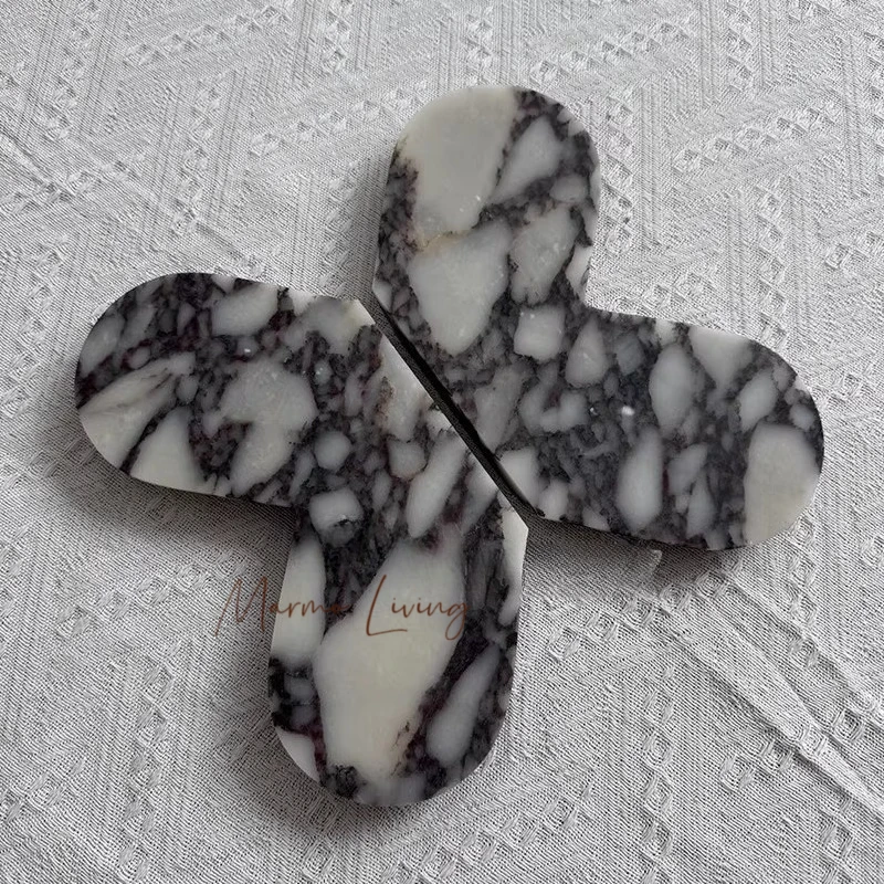 

Light luxury natural marble door handle clothing coffee shop glass door handle creative large home decoration handle