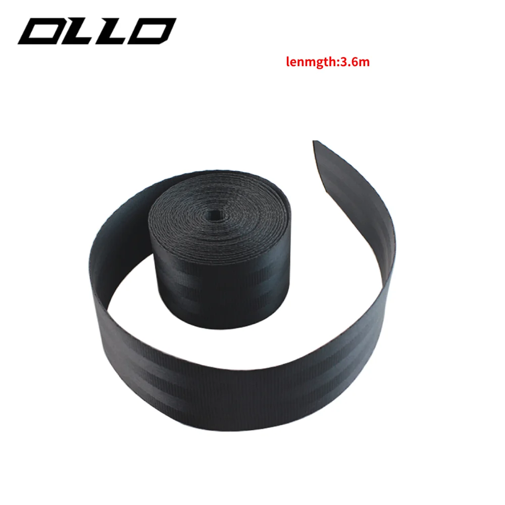 OLLO Universal 3.6M Black Car Seat Belt Webbing Strap Yellow Fabric Protection Belts Modified Harness StrapFashion Color Ribbon