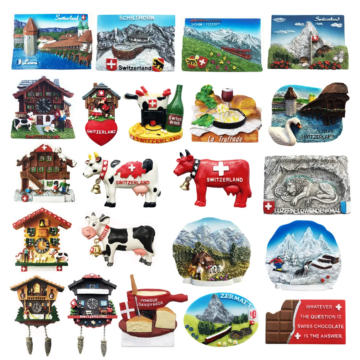 Europe Switzerland 3D Fridge Magnets Tourism Souvenir Refrigerator Magnets Sticker Collection Handicraft Decoration Articles