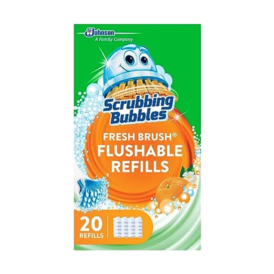 

Scrubbing Bubbles Flushable Toilet Bowl Wand Cleaner Refills, Fresh Brush Cleaner Toilet Refill Pads, Removes Limescale and Odo