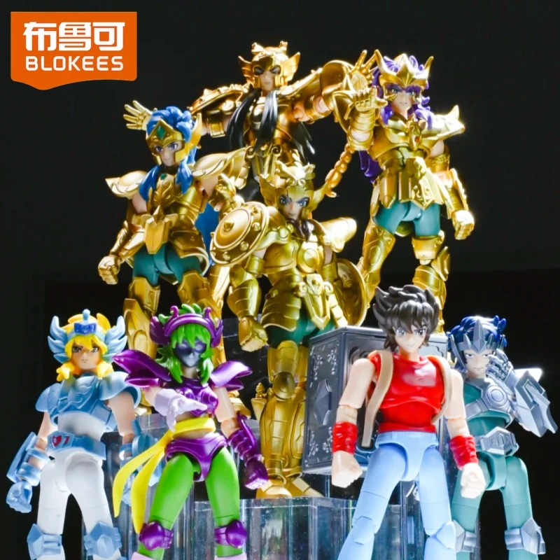 Auf Lager Blokees Blind Box Saint Seiya Galaxy Version 2 Camus Hoyoga Dohko Milo Actionfiguren Anime Modell Blöcke Geburtstagsgeschenke