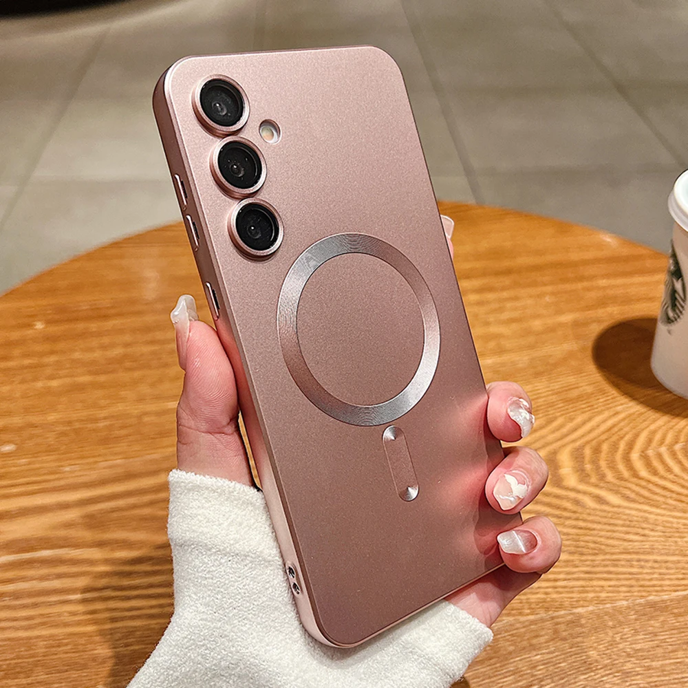 Luxury Matte Magnetic Phone Case For Samsung Galaxy S26 S25 S24 S23 S22 S 26 Ultra Plus S26Ultra For Magsafe Silicone Soft Cover