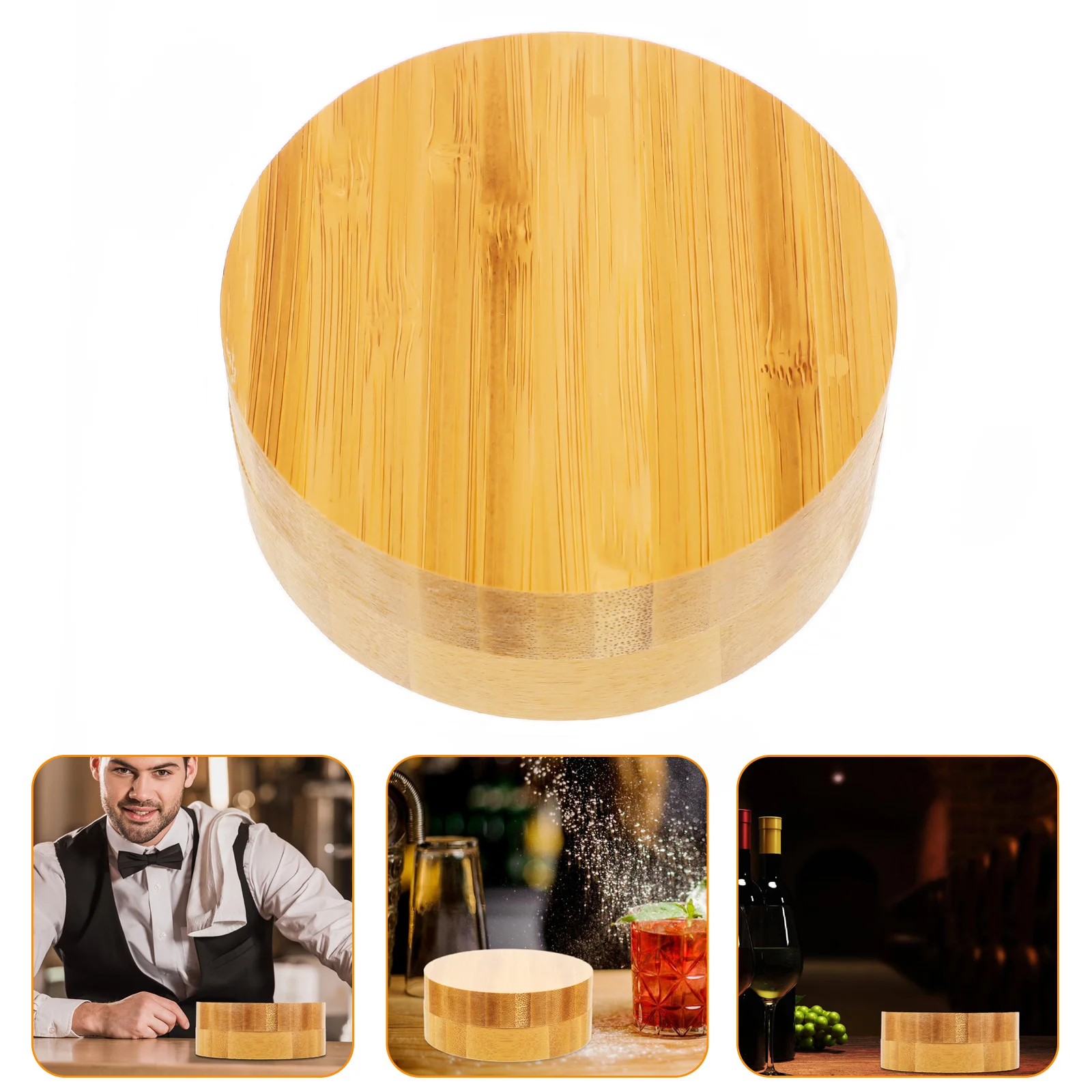

Bamboo Cocktail Salt Box Compact Bartender Tool For Margarita Wine Glass Rim Home Bar Party Drink Seasoning Storage