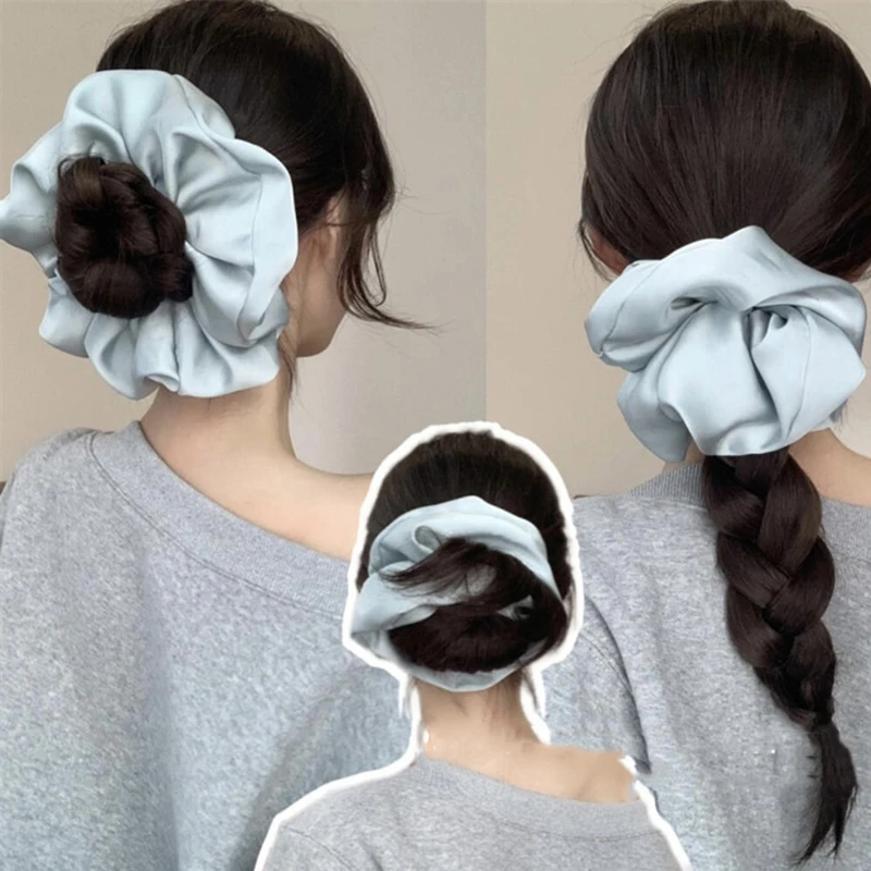 

Large Satin Scrunchies Oversized Jumbo Scrunchy Sleeping Giant Muslim Elastic Volumizing Neat Stitching Hair Tie Scrunchie
