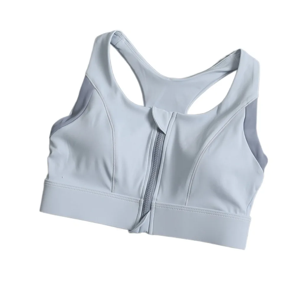 

Patchwork Front Zipper Sports Bra Slim Fit Anti-sagging Underwear for Women Shockproof Lingerie Yoga Wireless Bra Sports Fitness