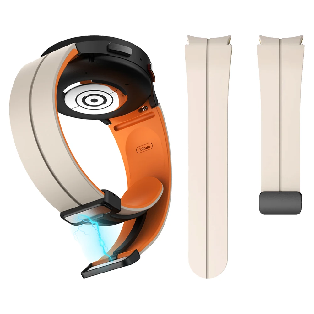 Silikonarmband ohne Lücken für Samsung Galaxy Watch 7 40 mm 44 mm Bänder Watch 6 5 Pro 6 4 Classic 43/47 mm 46/42 mm Armband mit gebogenem Ende