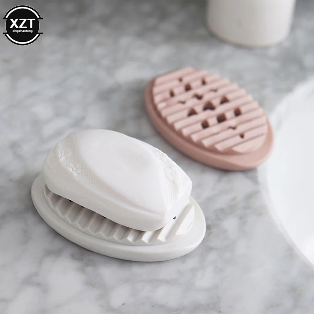 New Silicone Soap Holder Drain Tray Non-slip 2 in 1 Multifunctional Washable Bathroom Kitchen Accessories Openwork Soap Storage