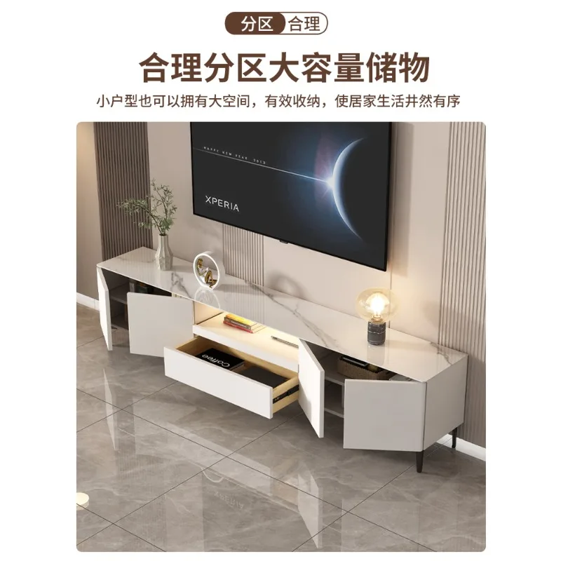 

Тумба под телевизор в стиле лайт-люкс, современный минимализм для гостиной, комбинация тумбы под телевизор и журнального столика, для небольших квартир, с функцией хранения