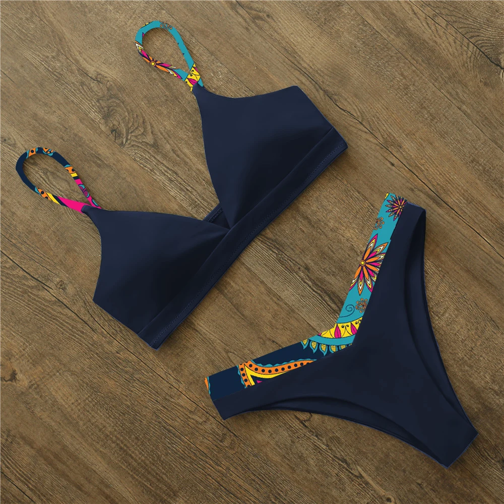 Sexy Micro Bikini 2025 Women Solid And Leopard Push Up Padded Thong Swimsuit Female Cut Out Bathing Suit Swimwear Trajes De Bano image 3