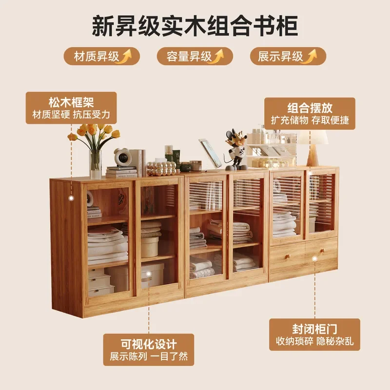 Simple Wall Mounted Bookcase Storage Cabinet Low Side Table Sofa End Table Integrated Nightstand Living Room Floor Locker