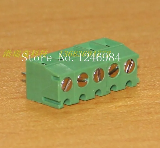 [SA]DECA Taiwan Progressive Alliance plug socket spacing 3.81 Straight Leg 5 green terminal blocks MB332-381M5--50pcs/lot