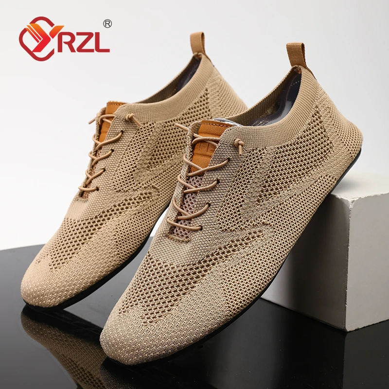 

YRZL Mesh Loafers Men Driving Moccasins Thin Bottom Flats Walking Shoes Breathable Non Slip Casual Loafers Summer Mens Shoes