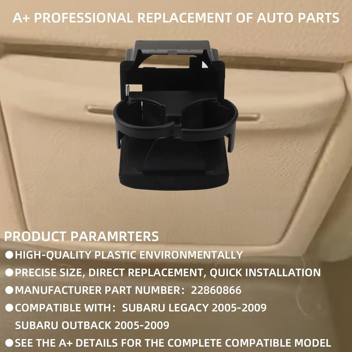 Subaru Legacy Outback 2005-2009용 Dasbecan 후면 콘솔 컵 홀더 어셈블리, 66150AG01CWA 66150AG01BWA 66150AG01AWA 교체