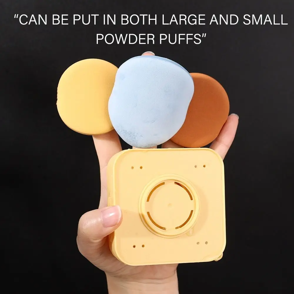 Mini scatola di immagazzinaggio portatile per soffio di cipria Scatola vuota traspirante per pori multipli Scatola per soffio di cipria grande antipolvere per uso domestico da viaggio