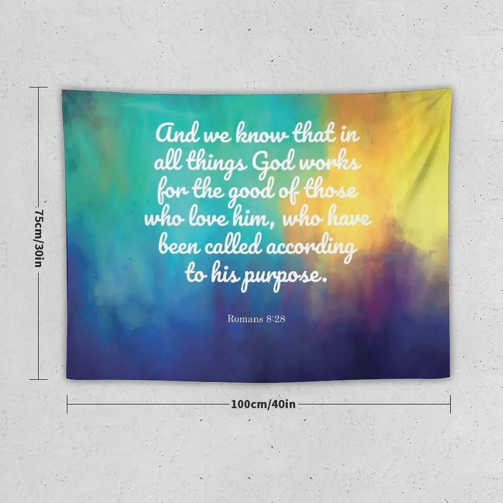 Romans 8:28 Tapestry Wall Hanging Decor Wallpaper Bedroom Room Decorations Tapestry