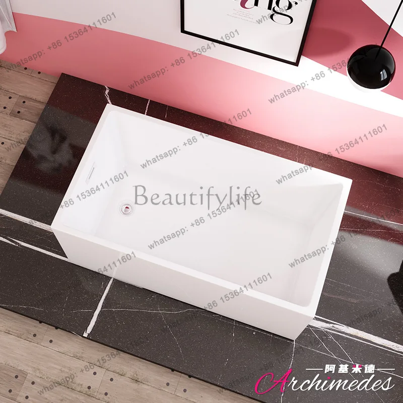 Small apartment rectangular acrylic independent integrated bathtub AJ-6075A