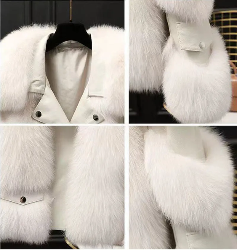 معطف نسائي جديد موضة 2025 فضفاض قصير بسحّاب من الفرو الصناعي للخريف والشتاء سترة من فرو الثعلب المقلد سترات نسائية للدراجات النارية