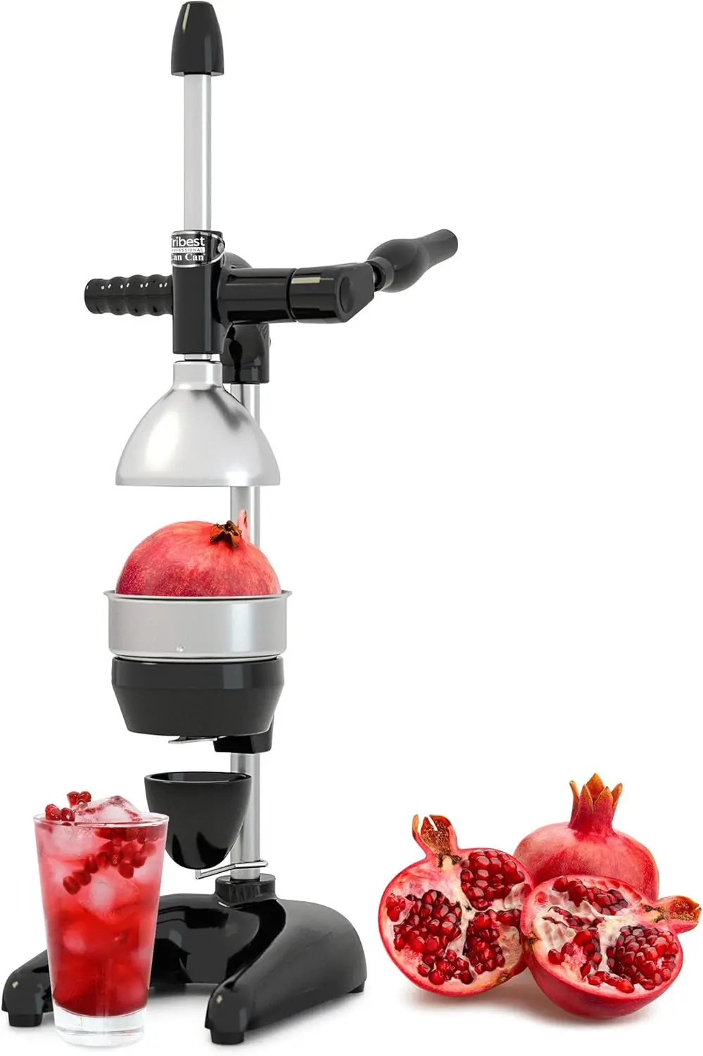 Professional Manual Cold Press Juicer Machine for Pomegranates and Citrus, Black